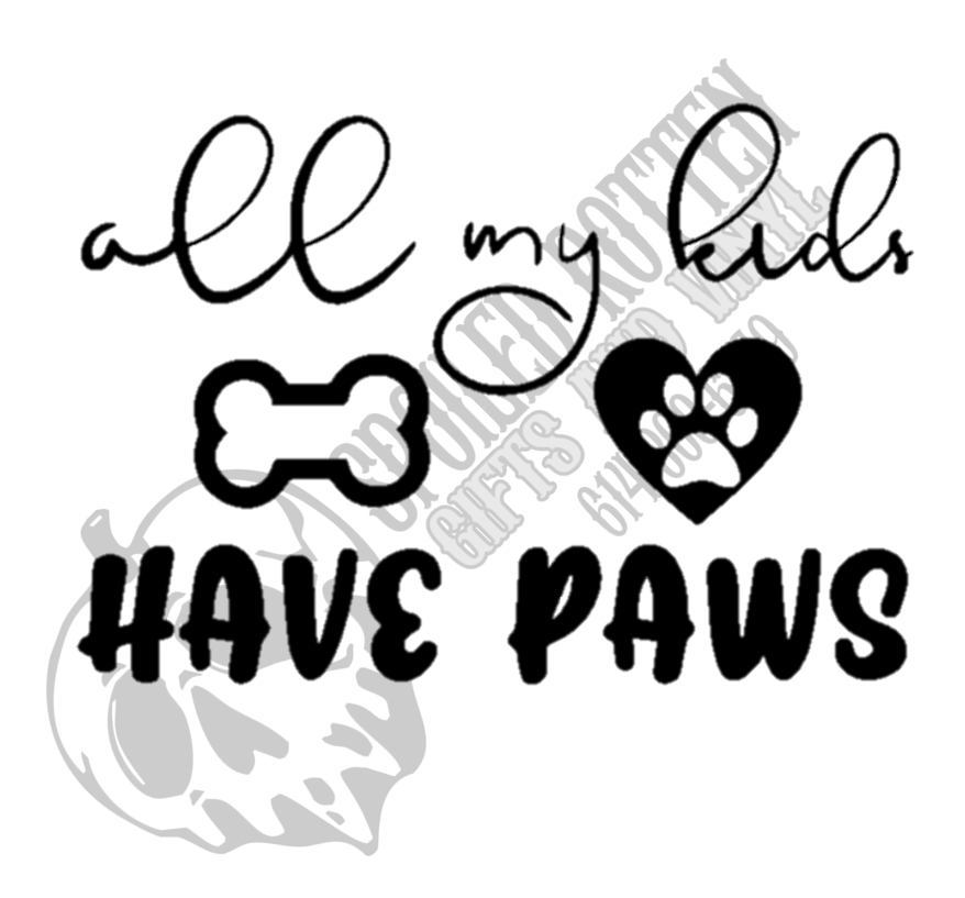 All My Kids Have Paws Pet decal