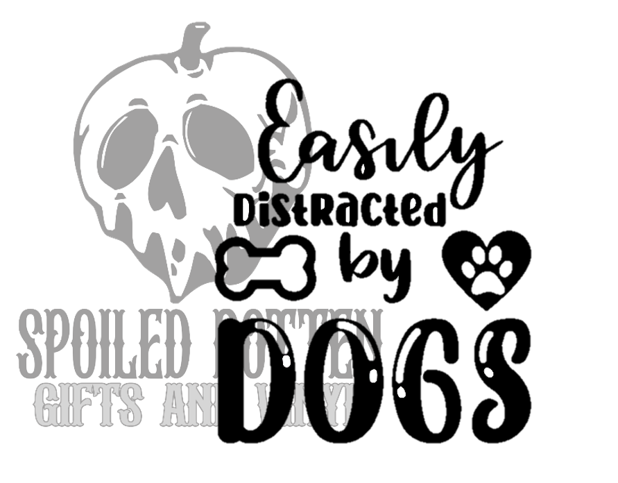 Easily Distracted by Dogs (2) decal