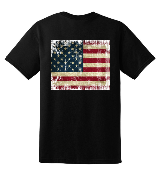 American Flag 4 Military t-shirt