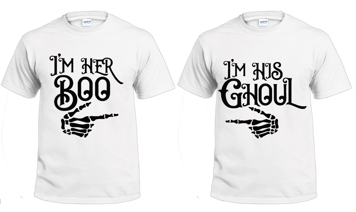 His & Hers Halloween t-shirts (sold seperately)