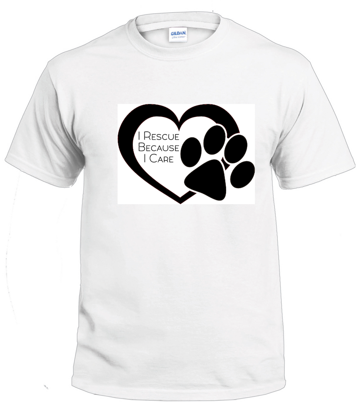 I Rescue Because I Care dog parent t-shirt
