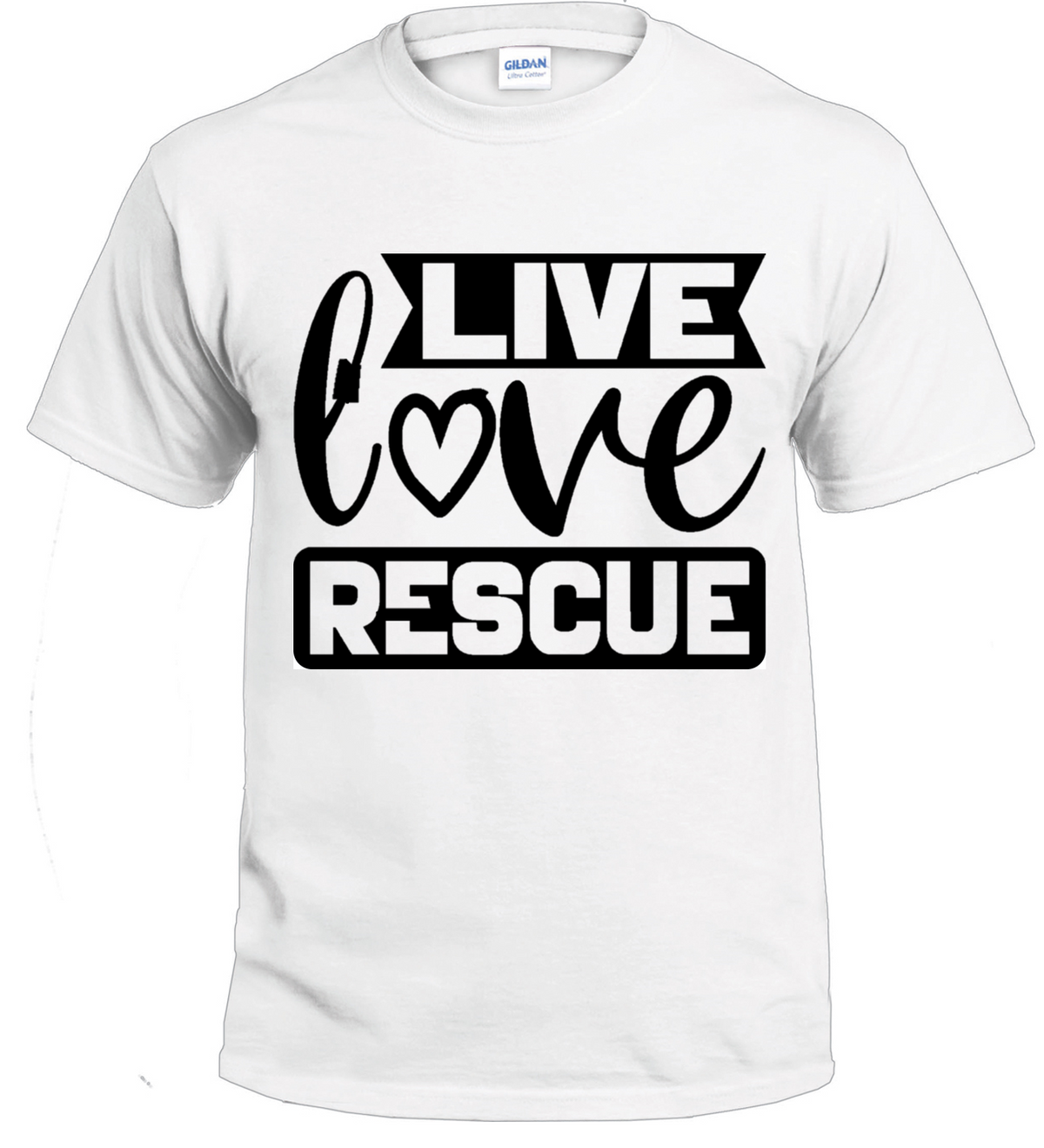 Live Love Rescue 3 dog parent t-shirt