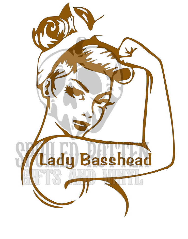 Lady Bass Head decal sticker