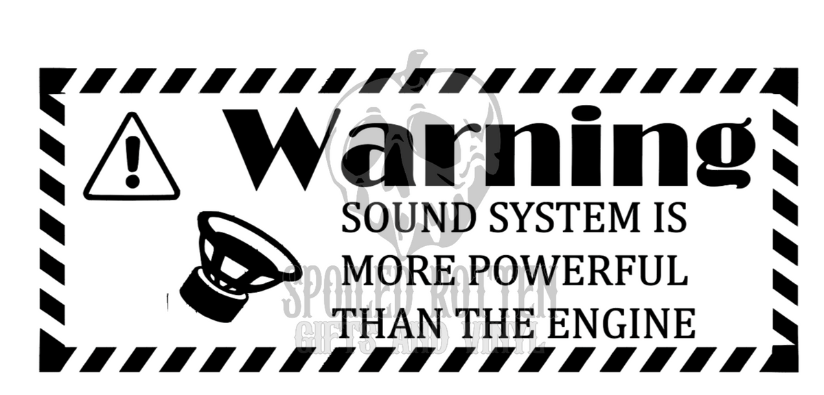 Warning More Powerful decal sticker