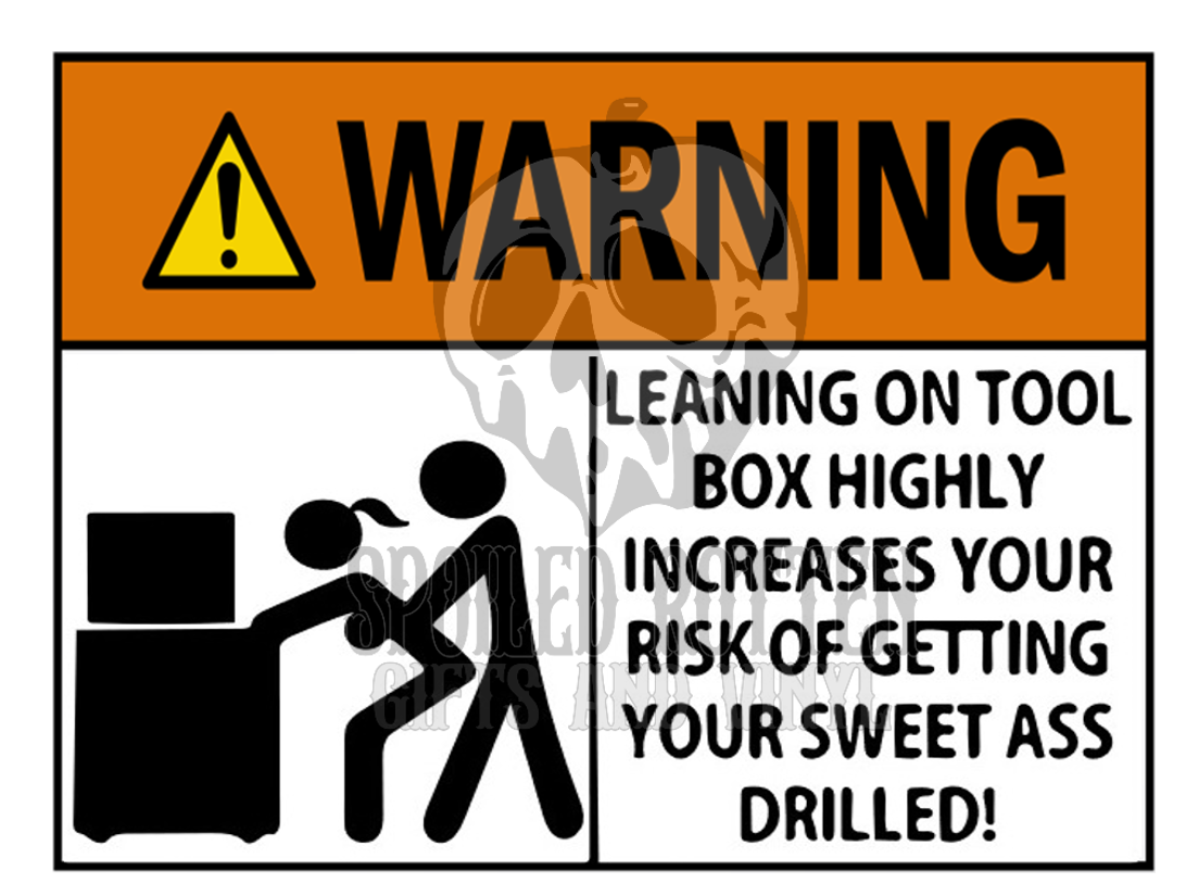 Toolbox Warning decal sticker