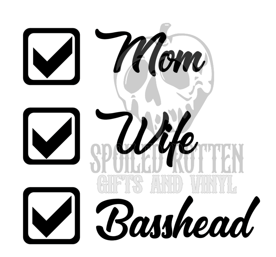 Mom Wife Basshead basshead decal