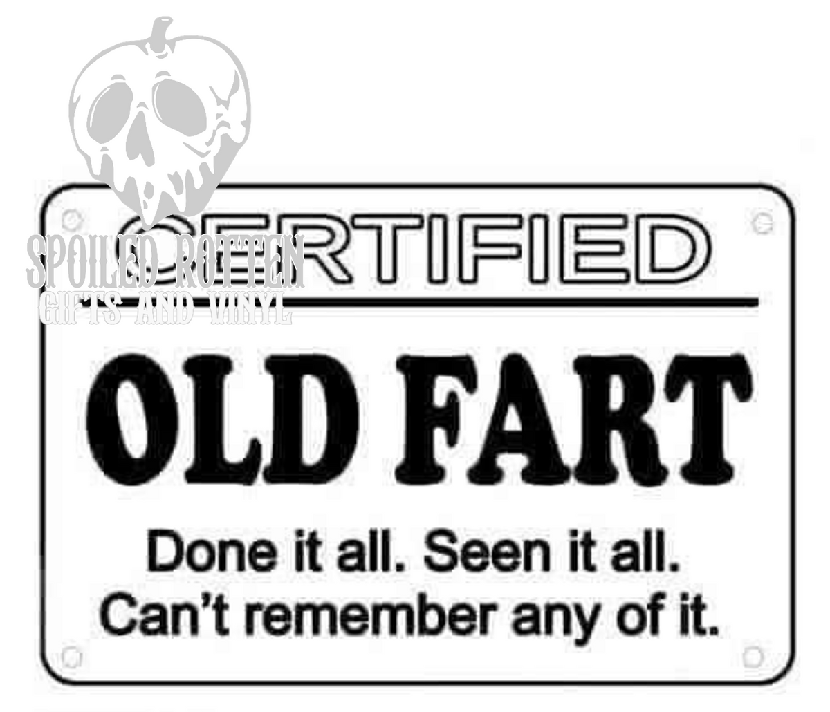 Certified Old Fart vinyl decal