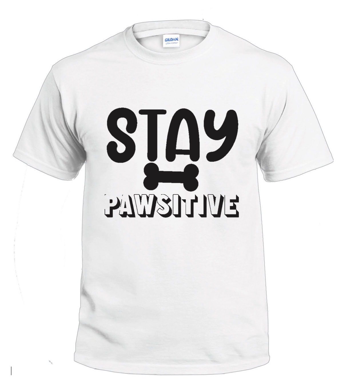 Stay Paw-Sitive dog parent t-shirt