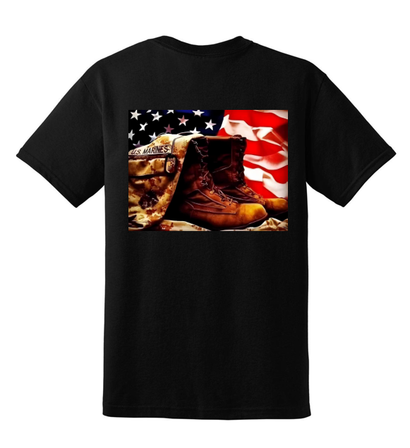 Boots & Flag (1) t-shirt