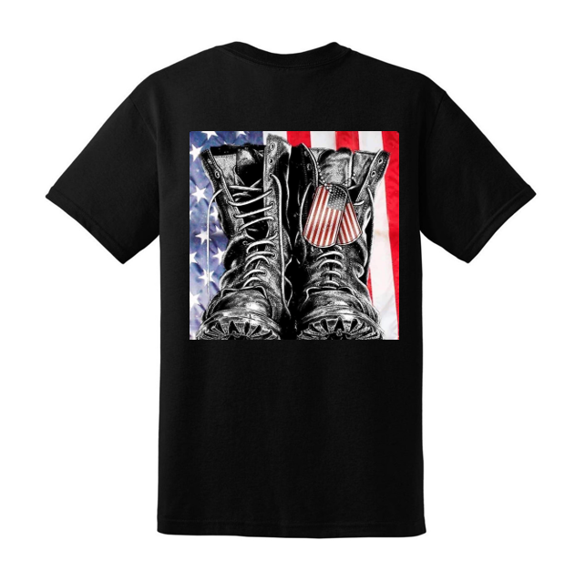 Boots & Flag (2) t-shirt