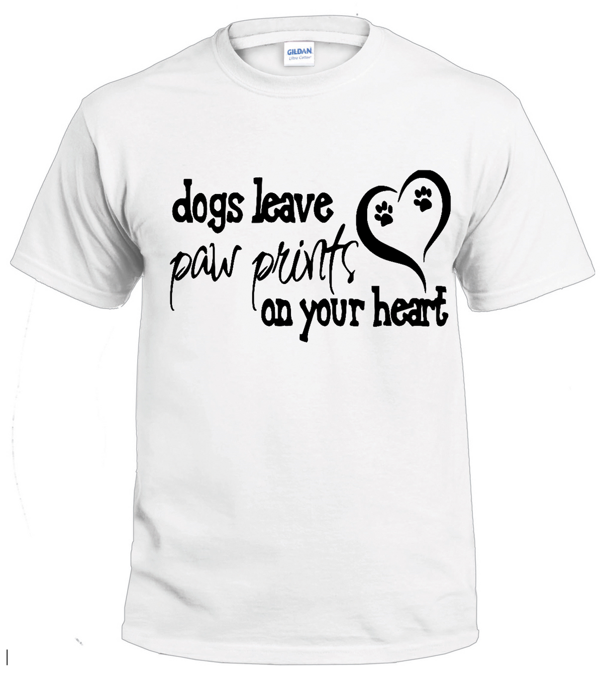 Dogs Leave a Paw Print on Your Heart dog parent t-shirt