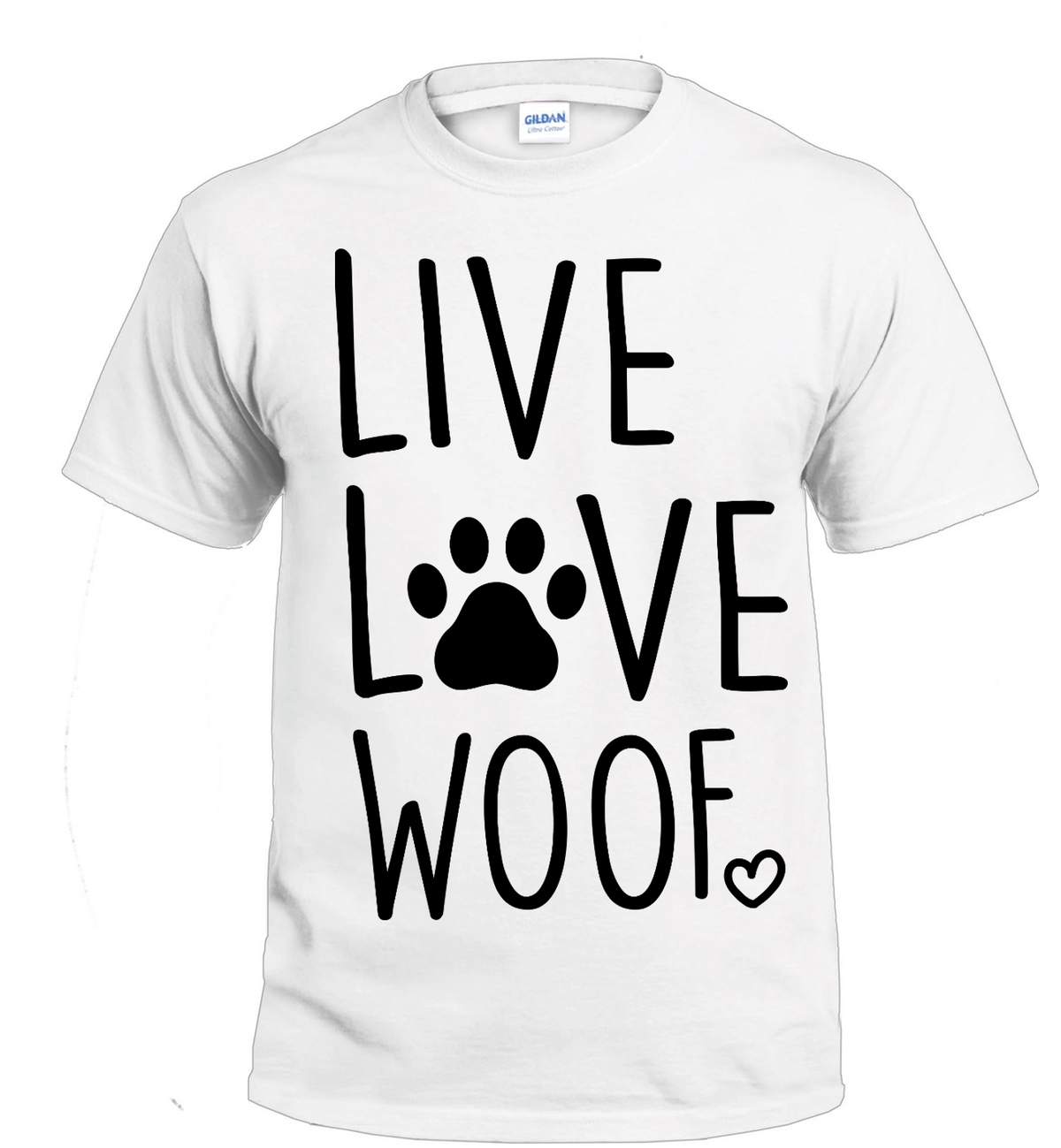 Live Love Woof dog parent t-shirt