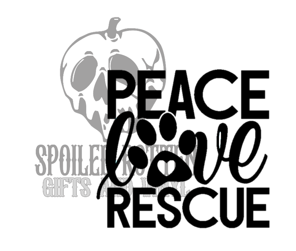 Peace Love Rescue decal