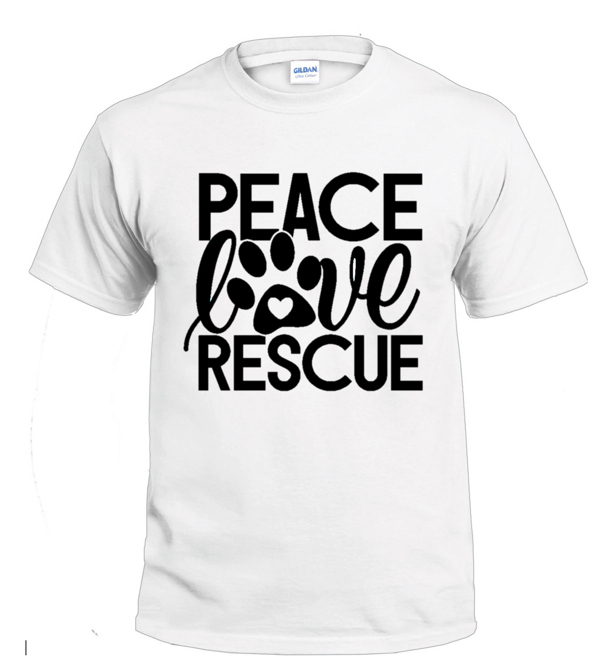 Peace Love Rescue dog parent t-shirt