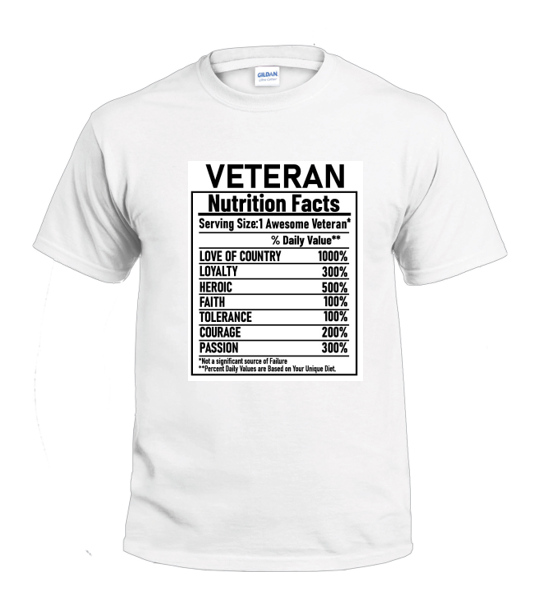 Veteran Nutrition Facts t-shirt