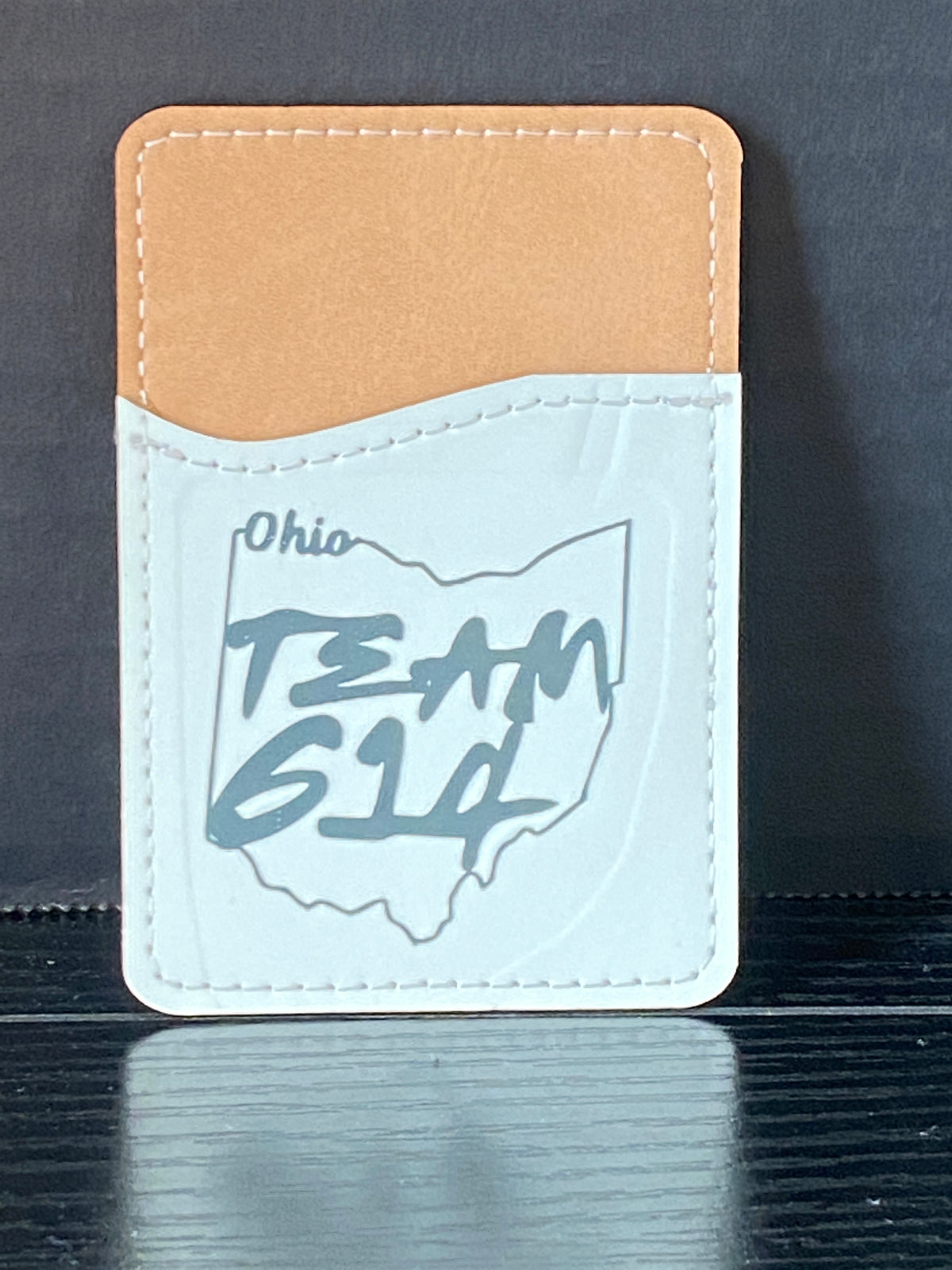 Team Leather Card Holder For Back of Phone