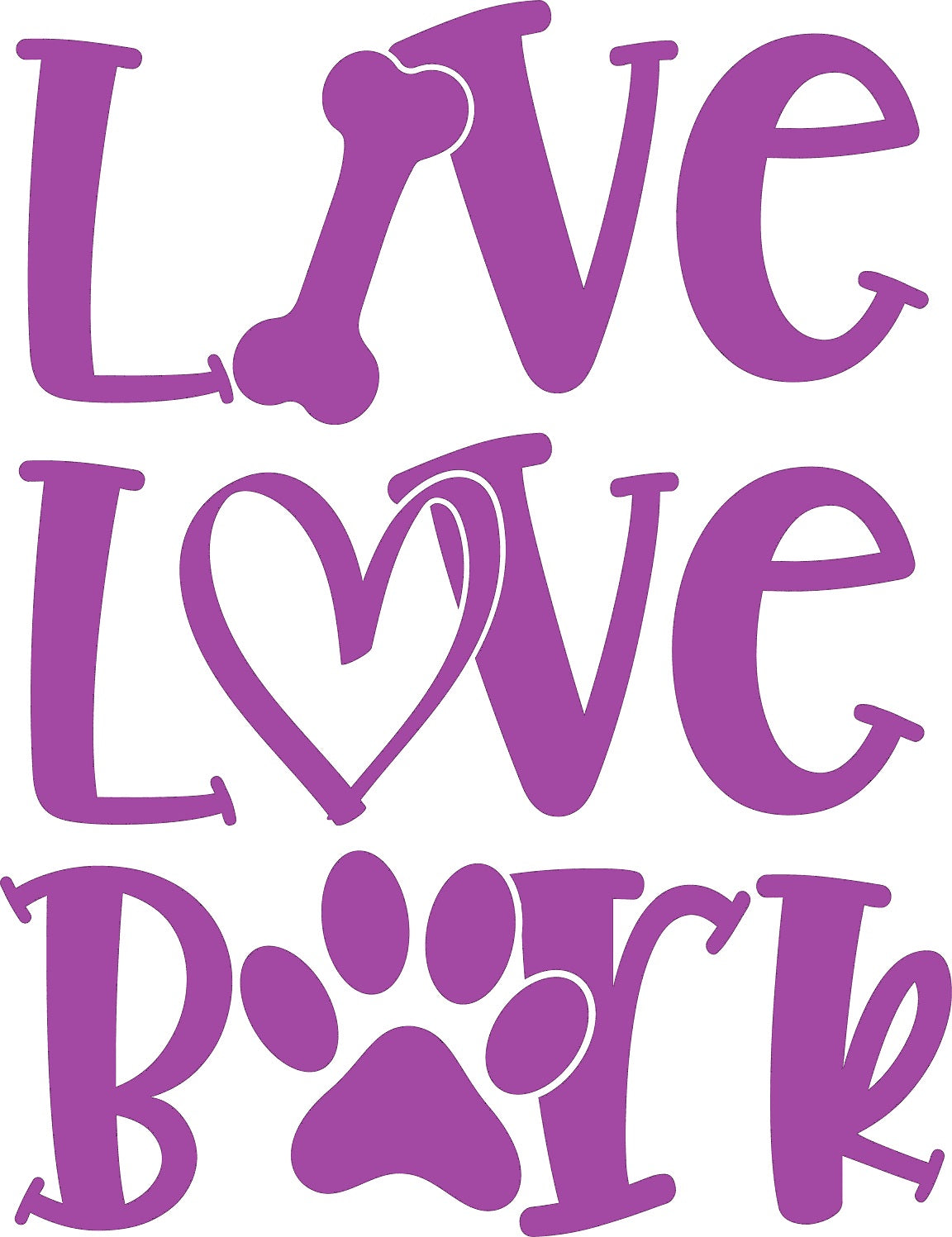 Live Love Bark dog parent t-shirt